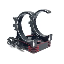 YSIDO High-Performance Motor Cooling Fan with Holder - 40x40mm Premium Aluminum Fan for RC Cars (Black)