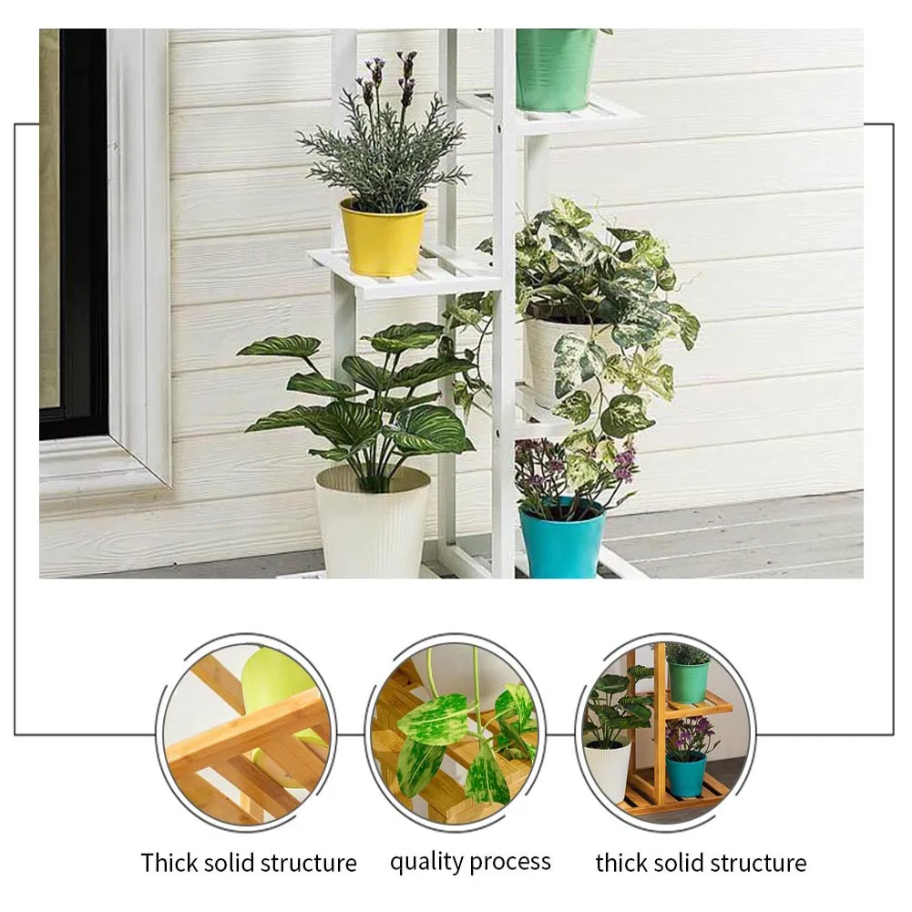 【Lifeideas】Rustic Wooden Multi-Tiered Potted Plant Stand