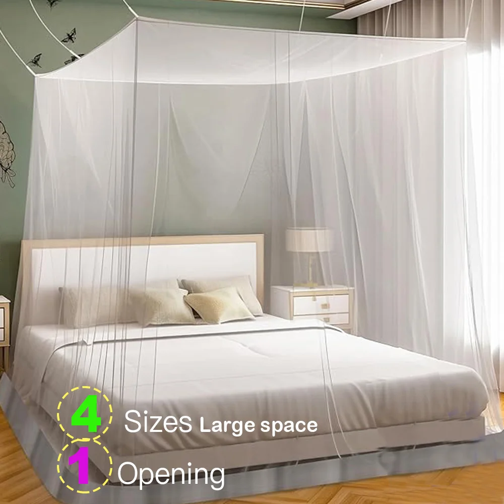 싱글 투 킹 사이즈 침대용 모기장, 침실 장식, 침실 및 정원에 적합, 야외 캠핑용 행잉 캐노피