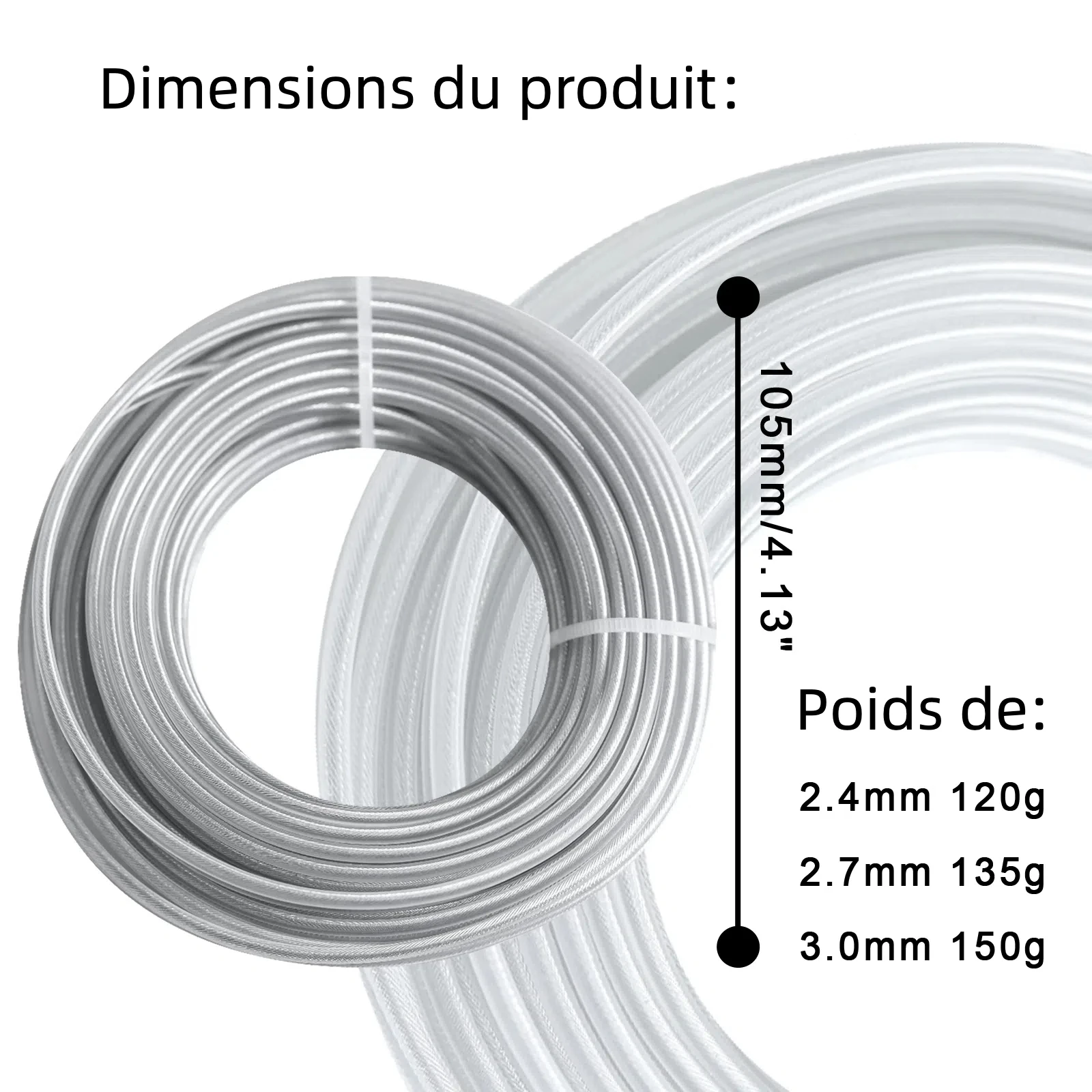 Grass Trimmer Line 5m/10m/15m*2.4mm/2.7mm/3mm/4mm Nylon Wire Brush Cutter Rope Steel Lawn Mower Replacement
