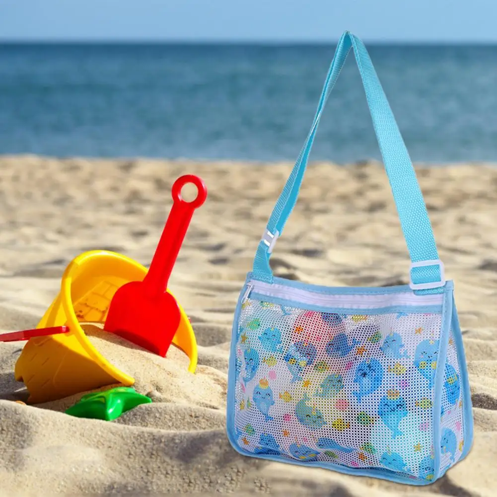 Beach Toy Mesh Kids Shell Collecting Bag With Zipper Beach Toys Mesh
