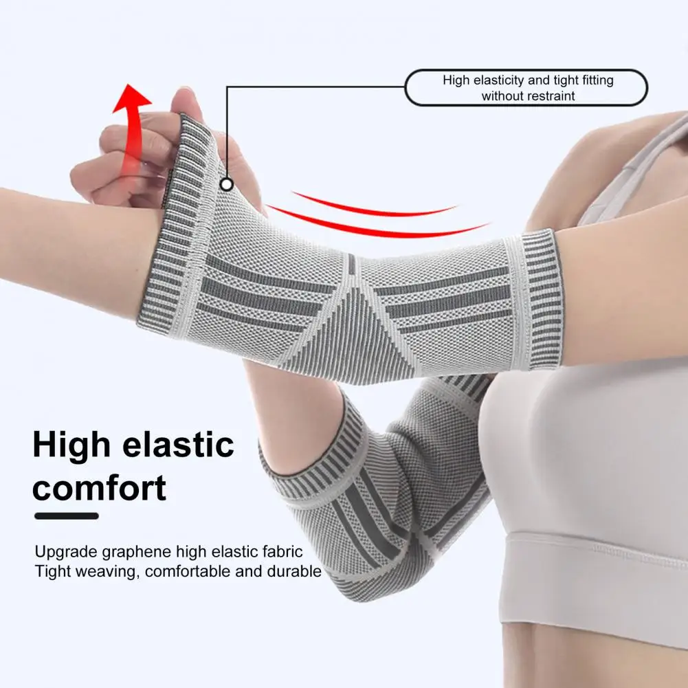 

2Pcs Graphene Composite Fiber Sports Elbow Pads Soft & Comfortable Elbow Compression Sleeve for Tendonitis Arthritis Winter Warm