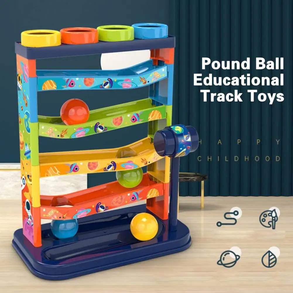 1 Set Smooth Surface Brain Game 5 Layers Pound Ball Children Knocking Toys Funny Pound Ball Brain Game Toddler Toys