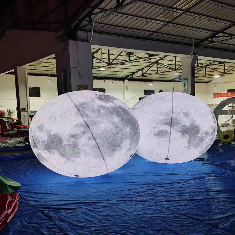 PVC Airtight  Giant LED Lighting Moon Balloon Inflatable Globe Planet Solar System Balloon For Decorations Advertising Hanging 6
