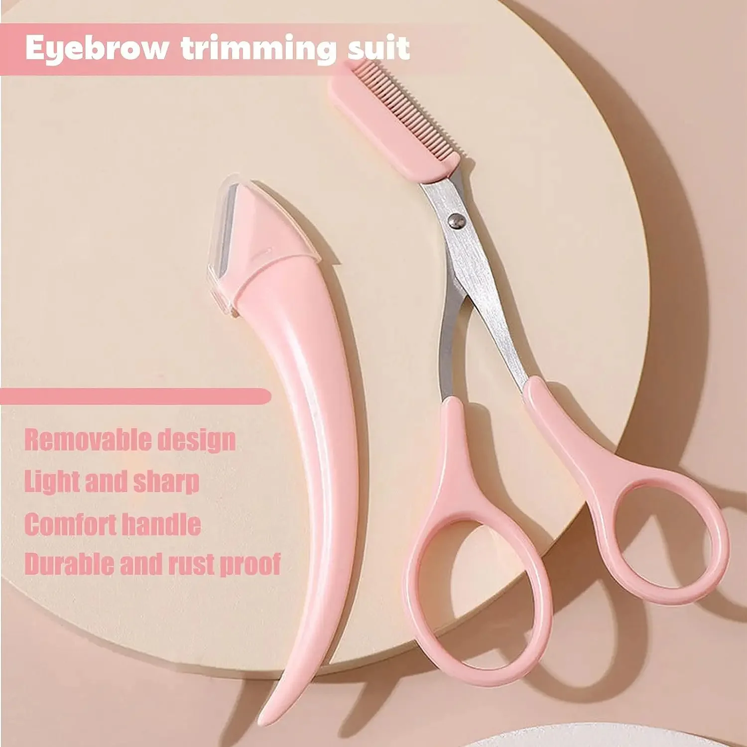 Eyebrow Scissors Beauty Scissors Professional Eyebrow Trimmer Face Shaver Women Comb Trimmer Scraper Accessories