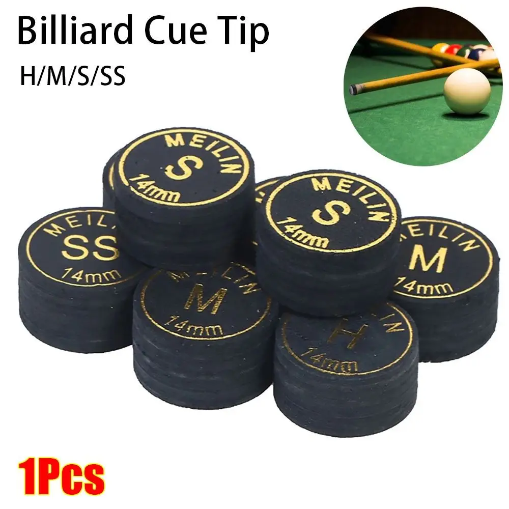 1Pcs Durable Snooker Pool Billards Cue Tips Pole Repair Accessories H/M/S/SS Billards Tip 9 Layers 14mm Billards Cue Head