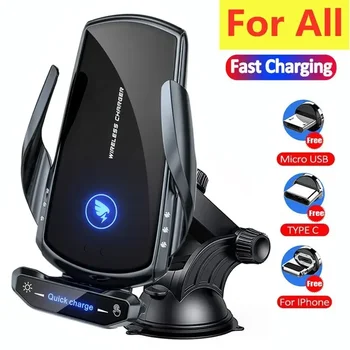 Caricabatterie Wireless supporto per telefono da auto supporto 15W stazione di ricarica rapida per iPhone Xiaomi Samsung Huawei caricatore per auto Wireless magnetico