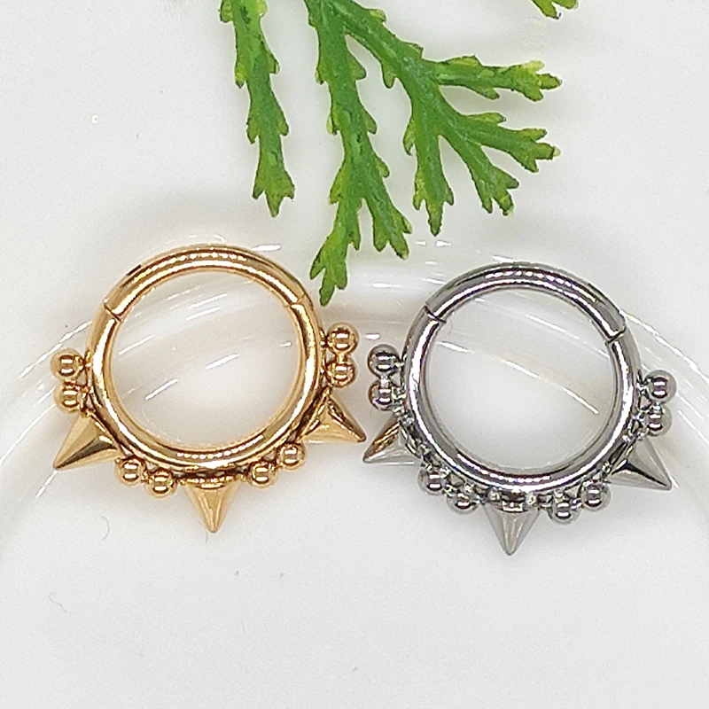

Piercing Helix Tragus Cartilage Earrings G23 Titanium Nose Rings Hoop Zircon Septum Piercings Hight Segment Clicker Body Jewelry