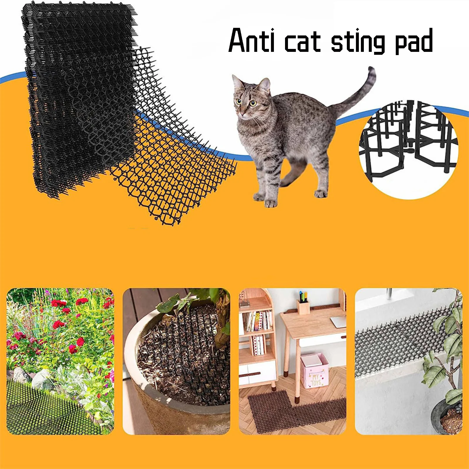 12pcs Heat Resistant ABS Cat Repellent Mat No Deformation Reliable Cat Deterrent for Preventing Pet from Defecating Anywhere