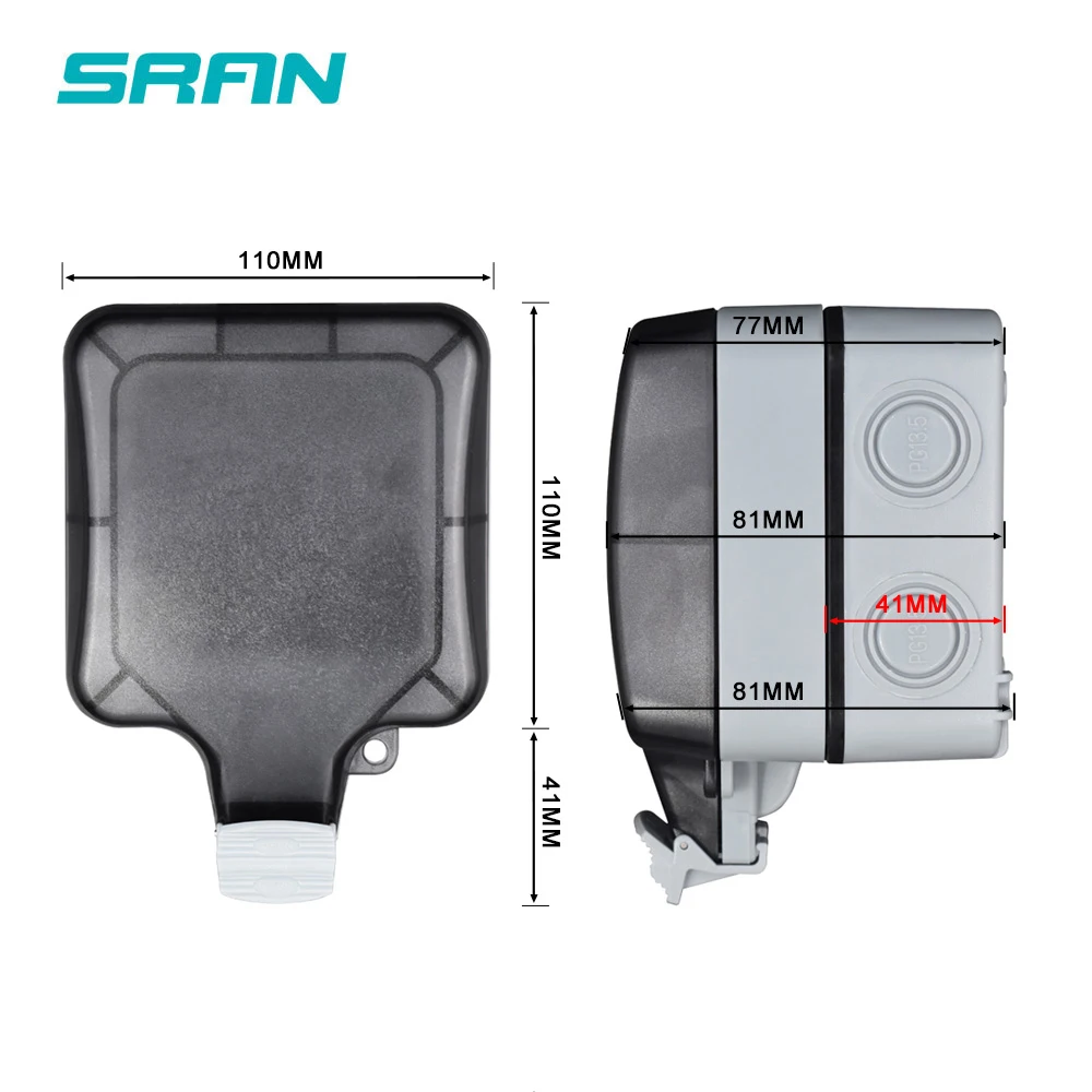 Presa Elettrica da Esterno IP66 Impermeabile, Presa da Parete per