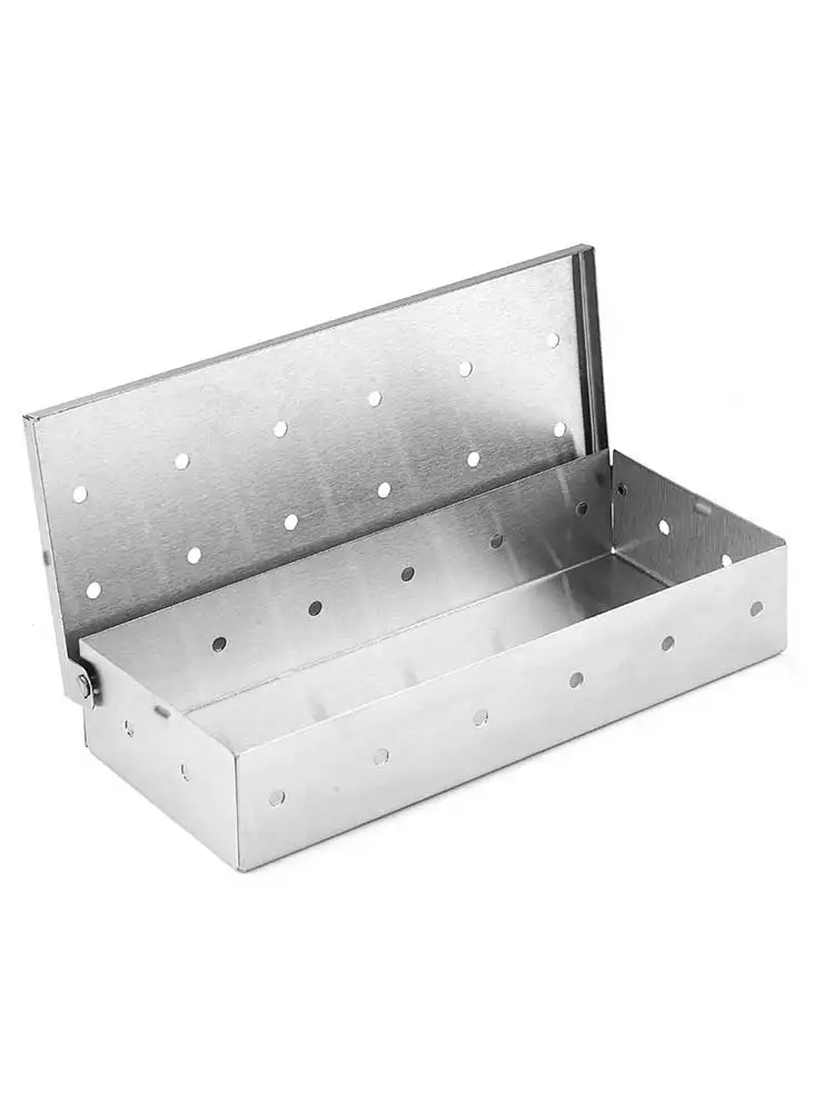 Paslanmaz Çelik Ahşap Pelet Sigara İçen Kutusu Barbekü Aksesuarları Kömür Izgara veya Gazlı Izgara Üzerinde Dumanlı Barbekü Lezzetini Ekleyin