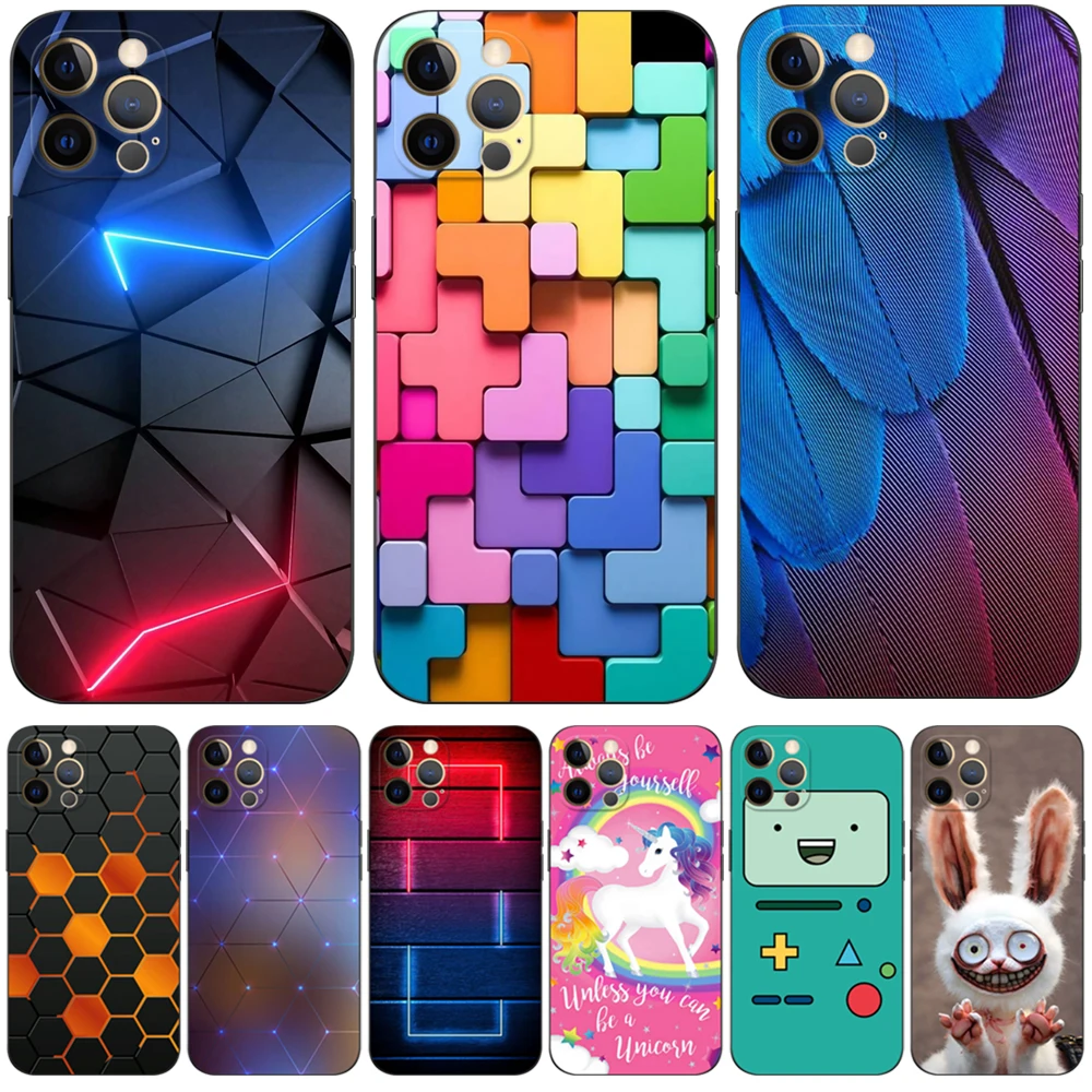 Per Iphone 12 Custodia Per Iphone 12 Mini 12 Pro Max Cover Per Apple Iphone12 12Pro Bumper Black Tpu Case Modello Astratto