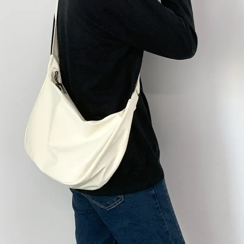 

Simple Girls Student Harajuku Shoulder Bags Solid Color Women's Hobos Messenger Bag Small Plaid Female Travel Purse Handbags