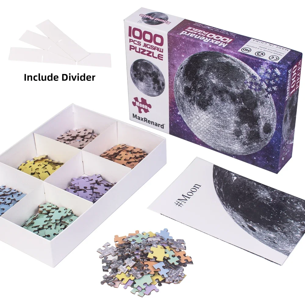 1000 Pieces The Moon Jigsaw Puzzle for Adult Round Puzzle Toy Family Game Home Wall Decoration Special Present Perfectly Fit 5