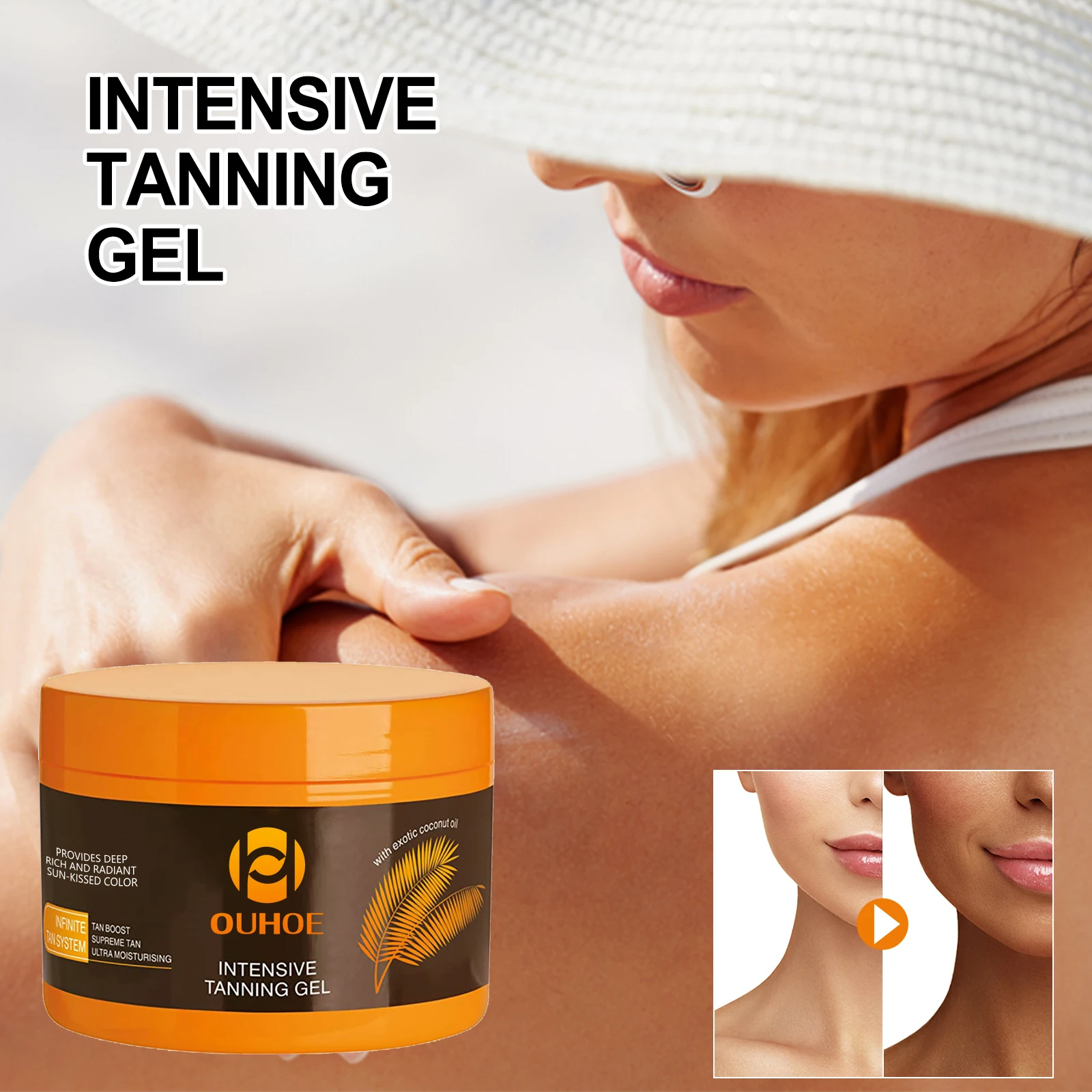 Tanning Gel, Brown Tanning Gel, Accelerator Cream, Soft Brown Intensive Luxe Gel,carroten tanning gel
