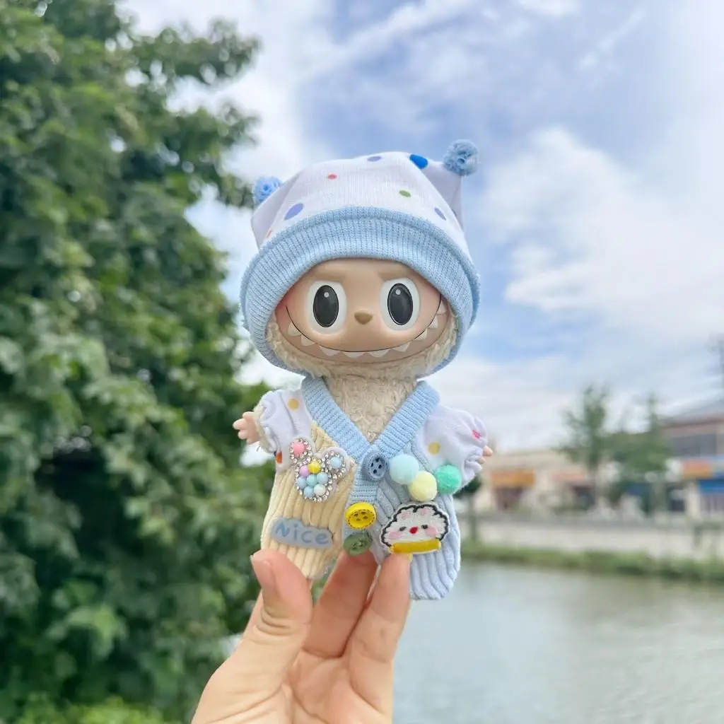 thumbnail image 1 of Mini ropa de peluche para muñecas de 17cm, Conjunto de pijama de estrella, Kpop, Exo, Labubu, Idol, coreano, regalo, 1 of 5