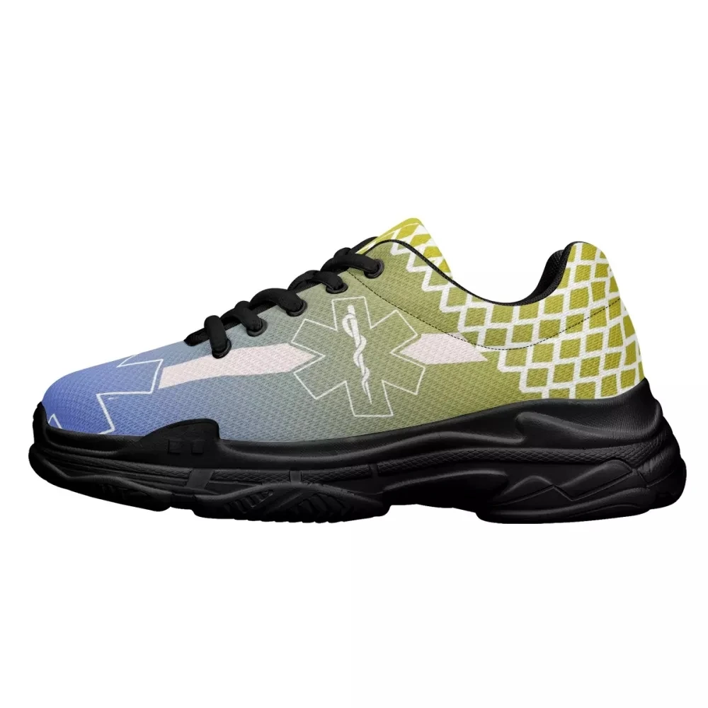 European Golden Floral Women's Shoes Lace Up Ladies Platform Sneakers Increasing Casual Comfort Flat Dropship