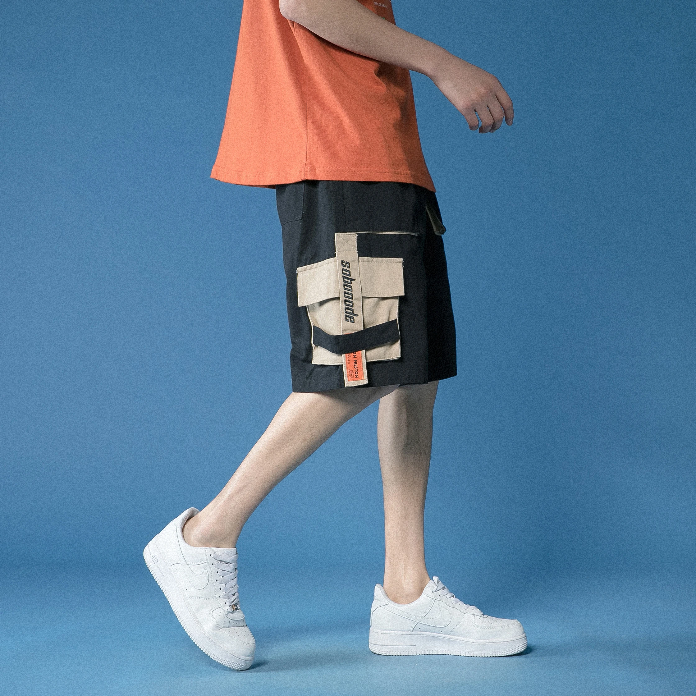 Summer Hot Men's Military Cargo Shorts Multi-Pocket Casual Harajuku Jogging Streetwear Shorts Straight Wide Leg Hip-hop Shorts