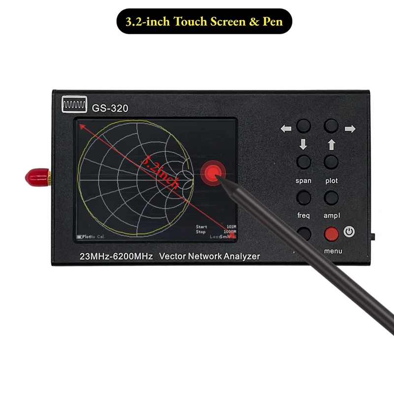 Antenna Analyzer Network Analyzer HTOOL GS320 6 GHz Vector Network Analyzer for Antenna Standing Wave Ratio (VSWR) Measurement and RF Network Analysis.