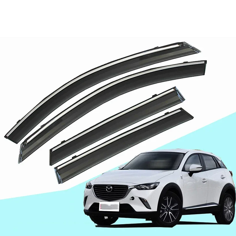 

Window Visor Vent Shade Rain Sun Guard Deflector Awnings Shelters Covers Car Styling for Mazda CX-3 2015-2022 2023