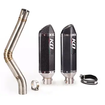 51MM For Benelli Leoncino 500 Any Year Motorcycle Exhaust Muffler Mid Link Pipe Silencer Tips Tube Stainless Steel DB Killer