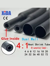  1Meter 4:1 Heat Shrink Tube With Glue Thermoretractile Heat Shrinkable Tubing Dual Wall Heat Shrink Tubing 6 8 12 16 24 40 52 72 