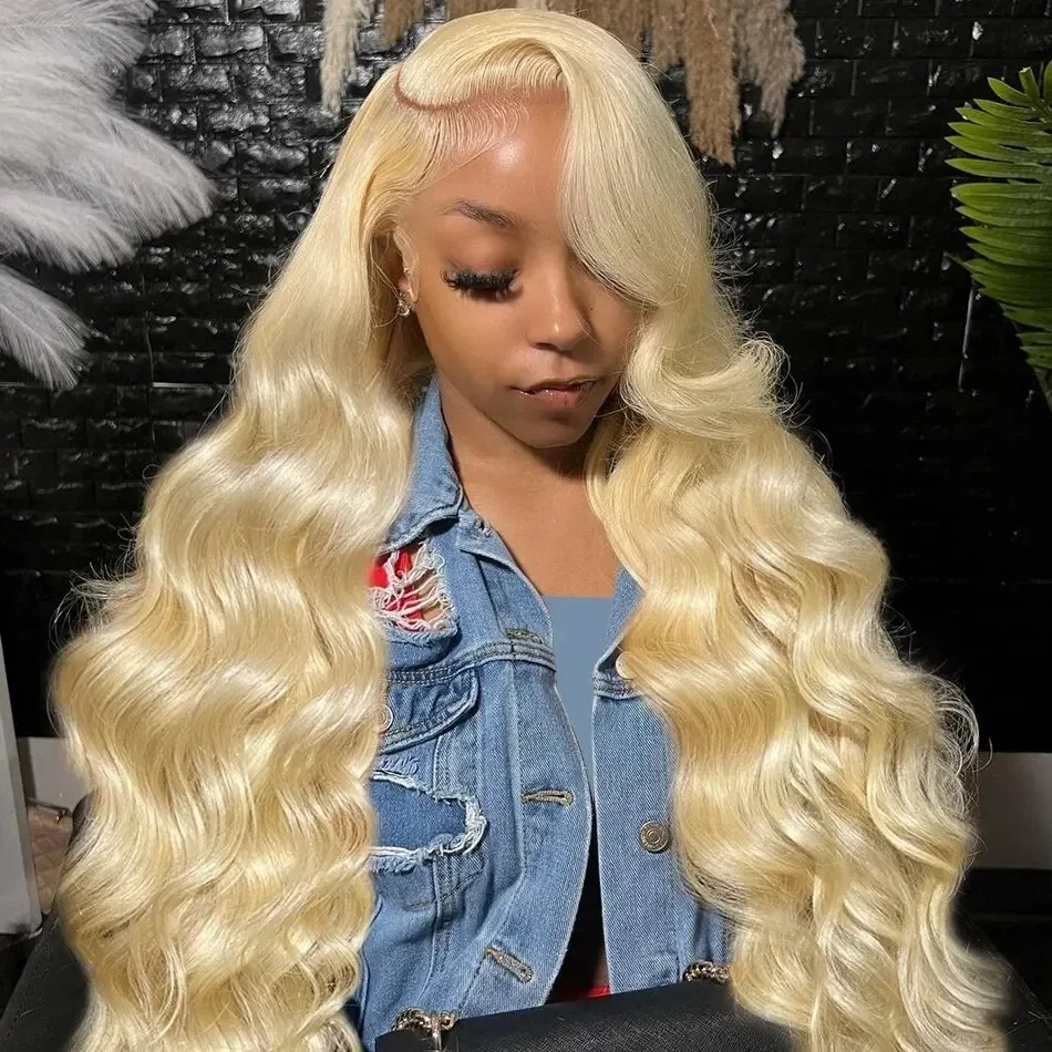 30 32 Inch 613 Honey Blonde Body Wave 13x4 HD Lace Frontal Human Hair Wigs Brazilian Colored Glueless Wig For Women