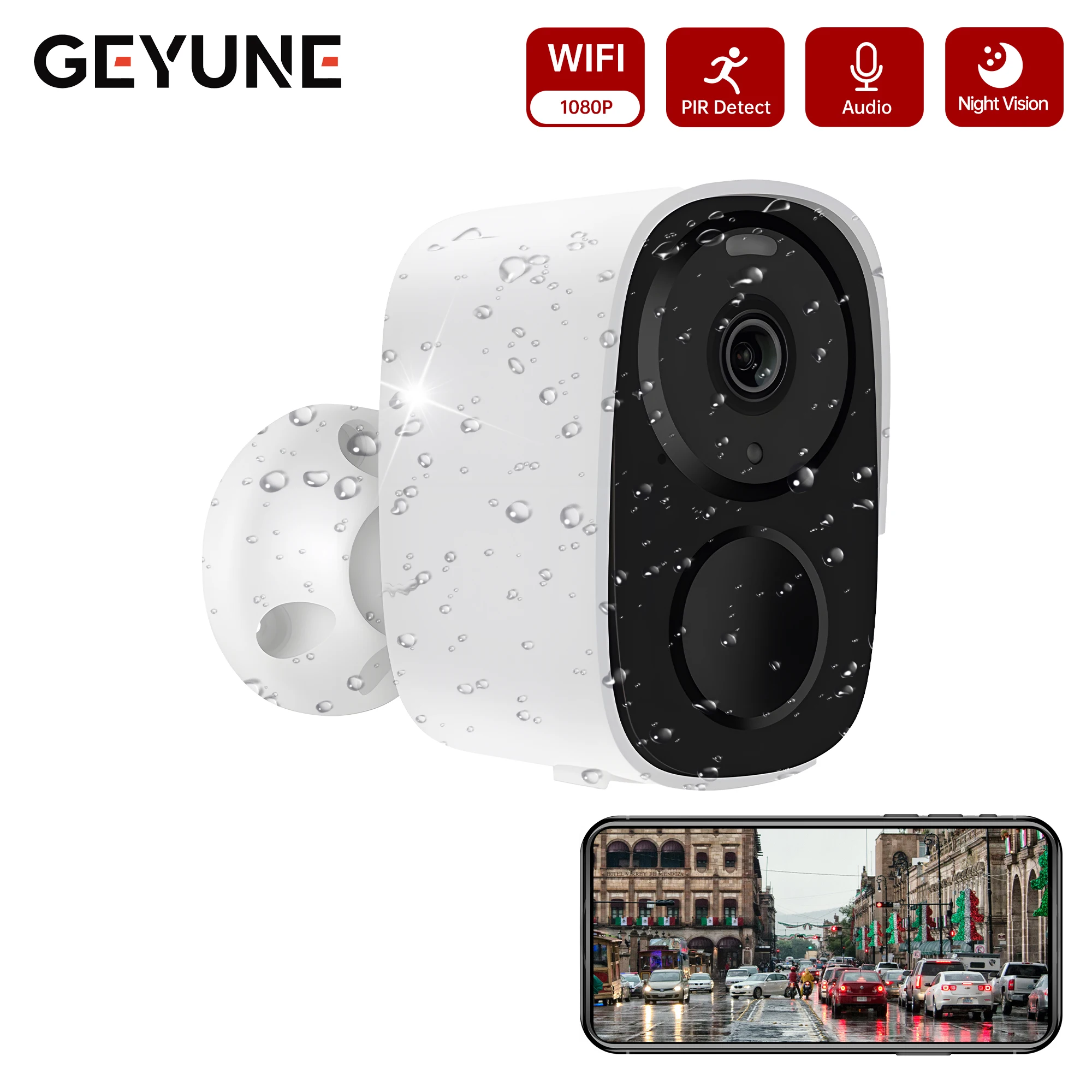 Wireless Outdoor Wifi Solar Camera 4MP HD Battery Powered