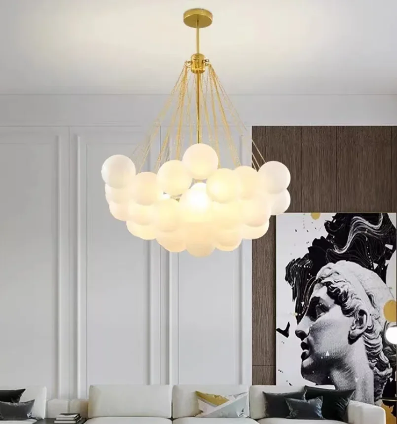 

Modern Glass Ball Bubble Pendant Light for Living Room Kitchen Dining Room Hanging Lamp Ceiling Chandeliers Home Decoration