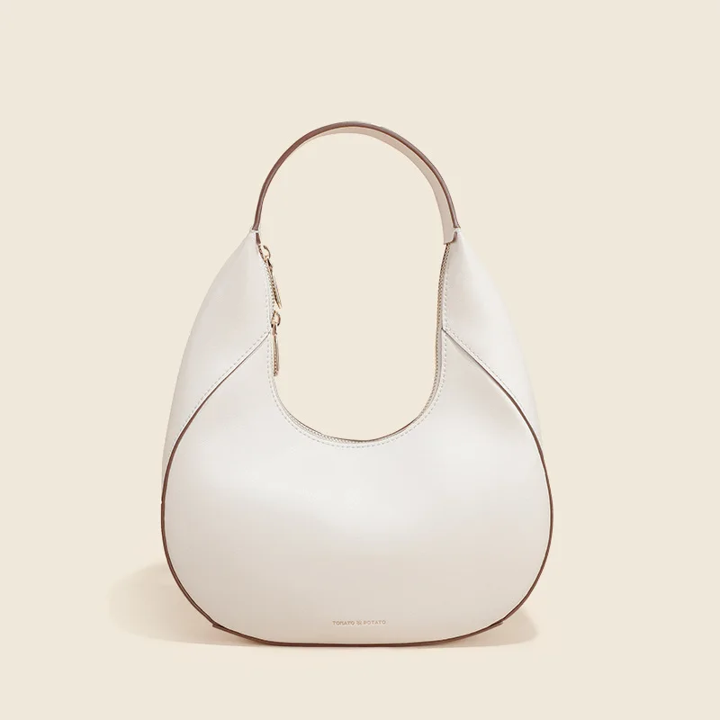 Fashionable And Versatile Bag For Women Niche Design Shoulder Bag Genuine Leather High-end Feeling Underarm Bag