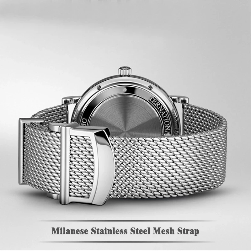 Watch Accessories Folding Clasp 20Mm 22Mm Milanese Stainless Steel Mesh Watch Band Best For Iwc Portofino Family Series Strap