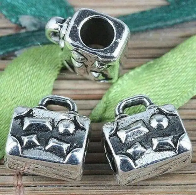 

8pcs 12*11.4*7.6mm,hole,4.6mm tibetan silver color handbag shaped spacer beads EF0247