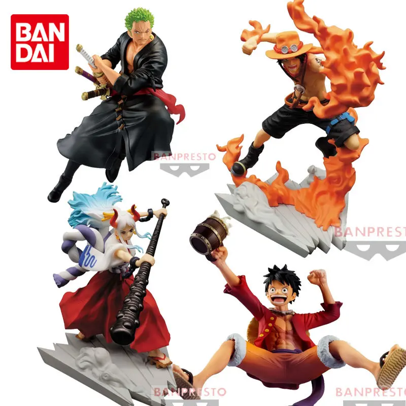 

Bandai Original ONE PIECE Ace Zoro Yamato BRC Anime Action Figures Toys for Boys Girls Kids Gift Collectible Model Ornaments
