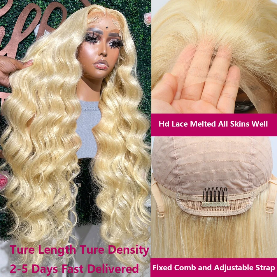 Body Wave Color HD 613 Blonde 250% 13X4 13x6 Lace Front Human Hair Wigs 5x5 Closure Wigs For Women 30 40 Inch human hair wig,lace front wig,human hair wigs,front lace wig