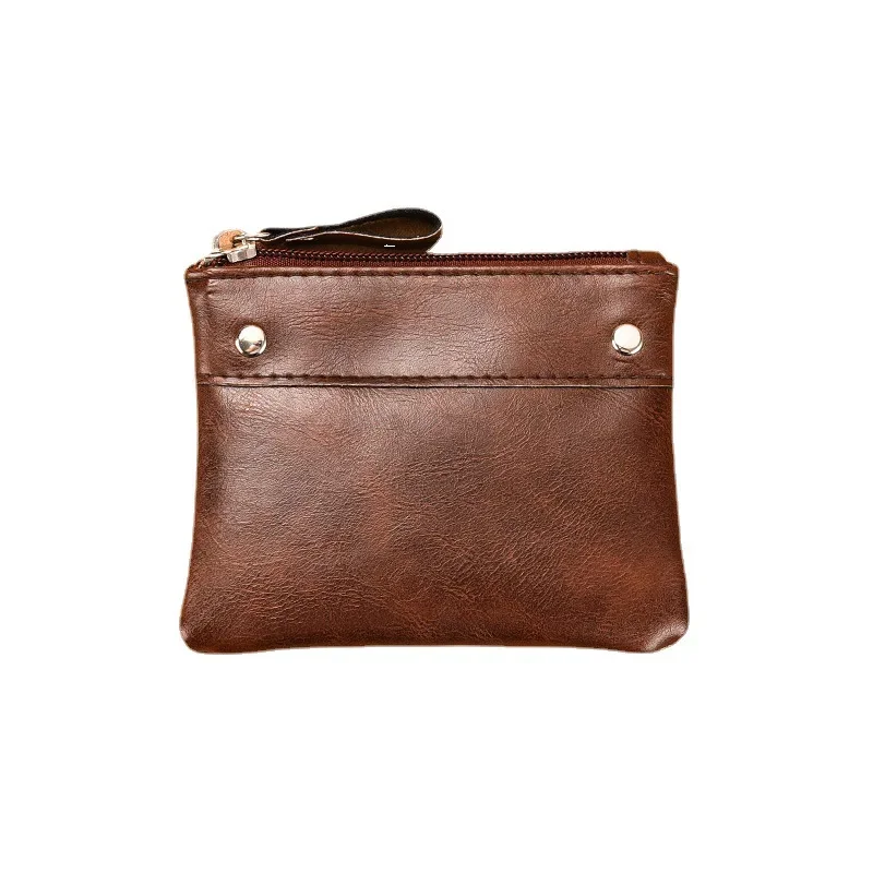 Change bag men's and women's 2024 new short wallet thin solid color PU change bag mini zipper card coin bag 5