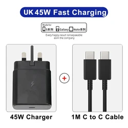 45W Super Fast Charge USB - C Charger Head with Data Cable - UK (Black)