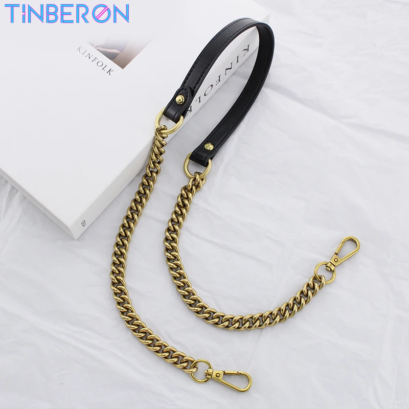 

TINBERON Chains Strap Handbag Handles Shoulder Straps Luxury Design Vintage Gold Bag Chain Strap Replacement Leather Bags Straps