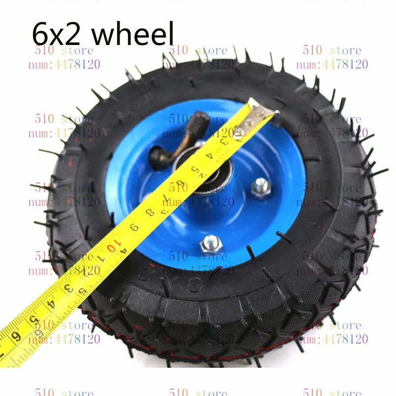 6x2 tire tyre rim 6 inch 15cm pneumatic wheel pump trolley cart roller caster