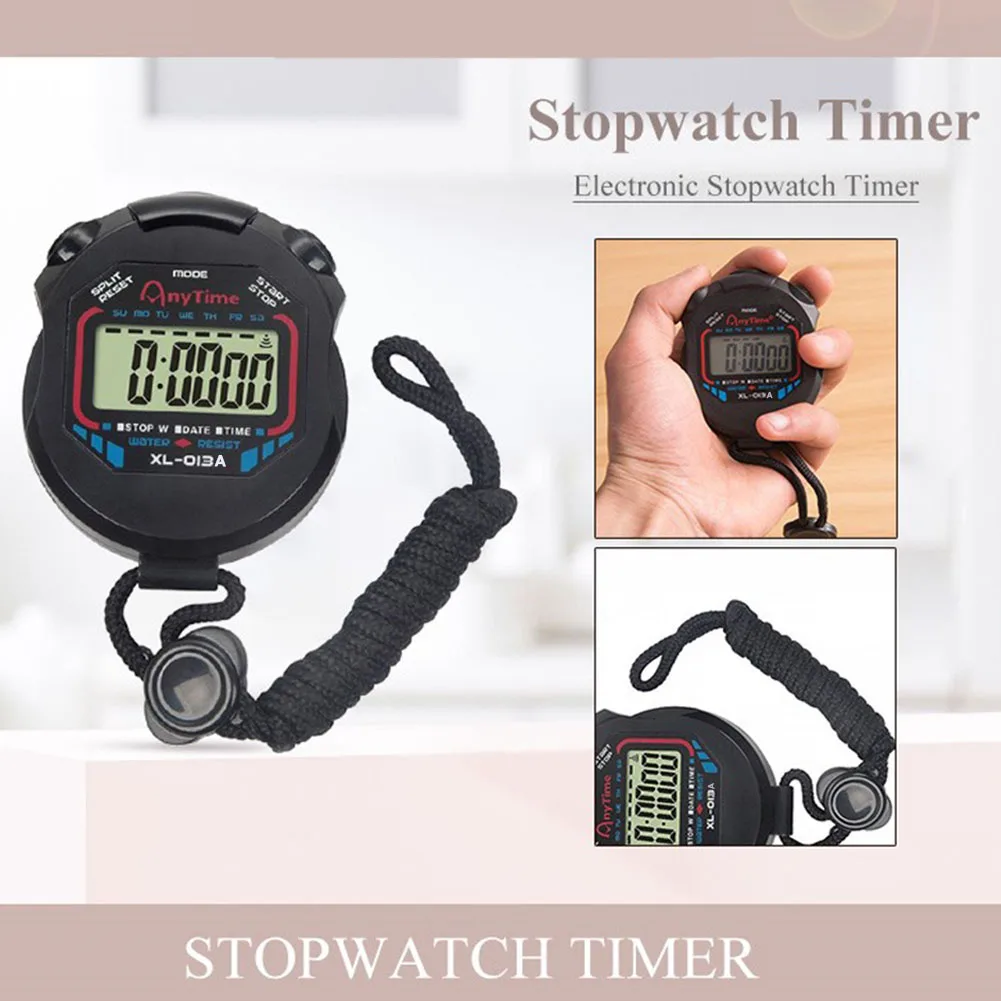 Multi-Function Electronic Stopwatch Sports Stopwatch Timer Waterproof Handheld Chronometer for Fitness Coaches and Referees
