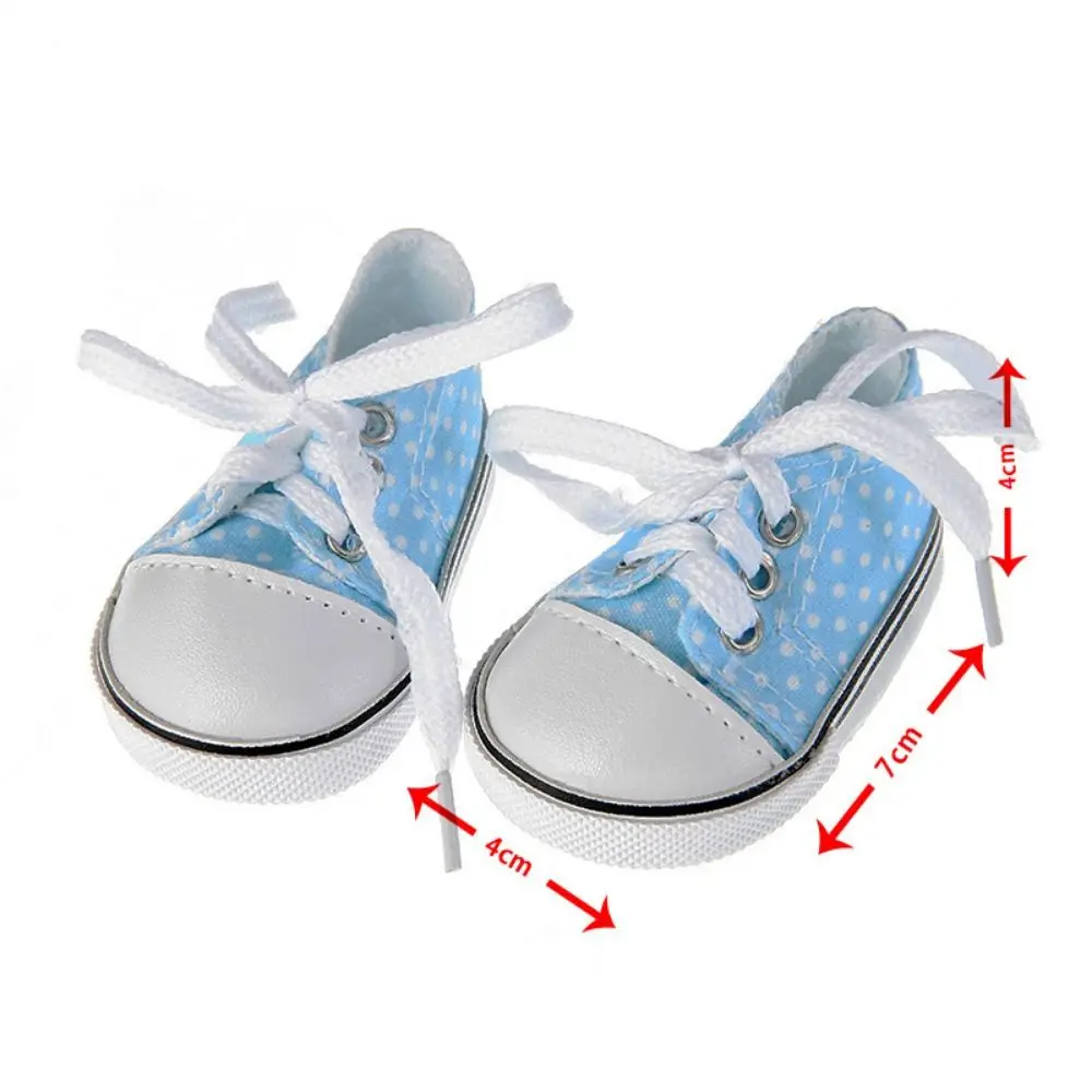 Shoes for Dolls Accessories Lace-up Doll Canvas Shoes Mini 7CM Doll Sneakers Cute Colorful BJD Doll Shoes DIY