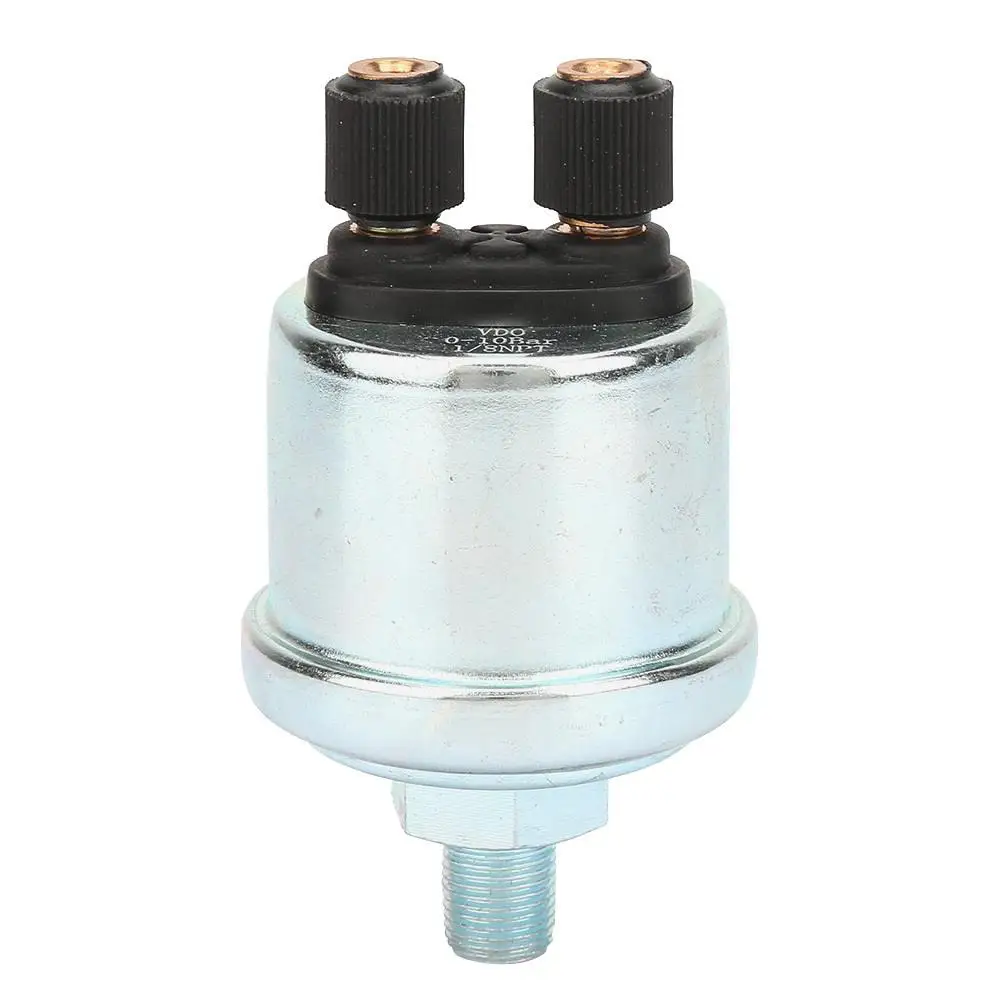 Universal 1/8 NPTF Dual Head Oil Pressure Sensor for vdo 0-10bar-Car Engine Gauge Replacement