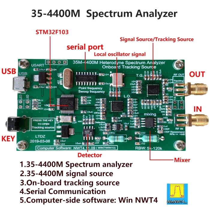 ο SV4401A 100db 7 ġ ġ LCD 50KHz  4.4GHz  Ʈũ м HF VHF UHF ׳ м NanoVNA VNA ׷̵