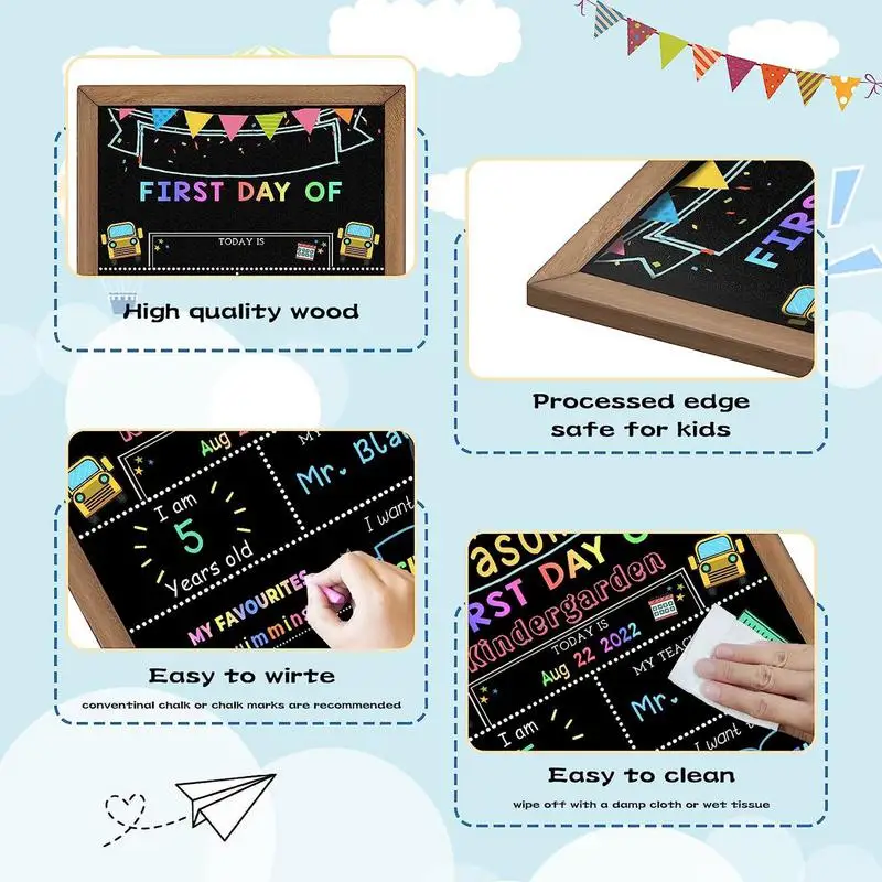 First Last Days Of School Chalkboard 1st Day Of School Sign Reusable Double Sided Back To Board