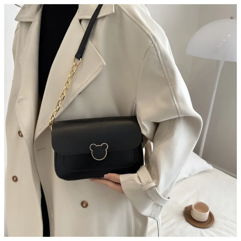 

High-grade Texture Small Shoulder Bag Women's New Trendy Lines Versatile Shoulder Bag Solid Color Small Square Shoulder Bag