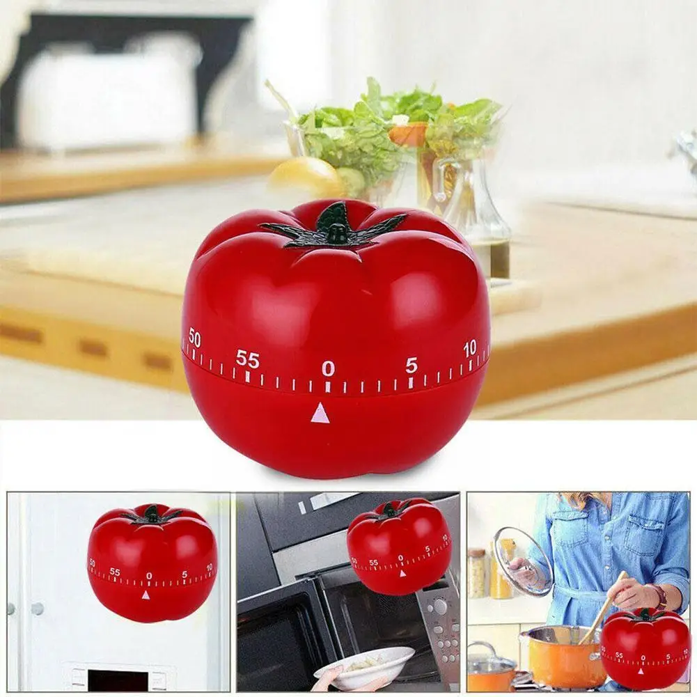 55 Minutes  Tomato Kitchen Mechanical Timer Cooking Reminders Alarm Clock 