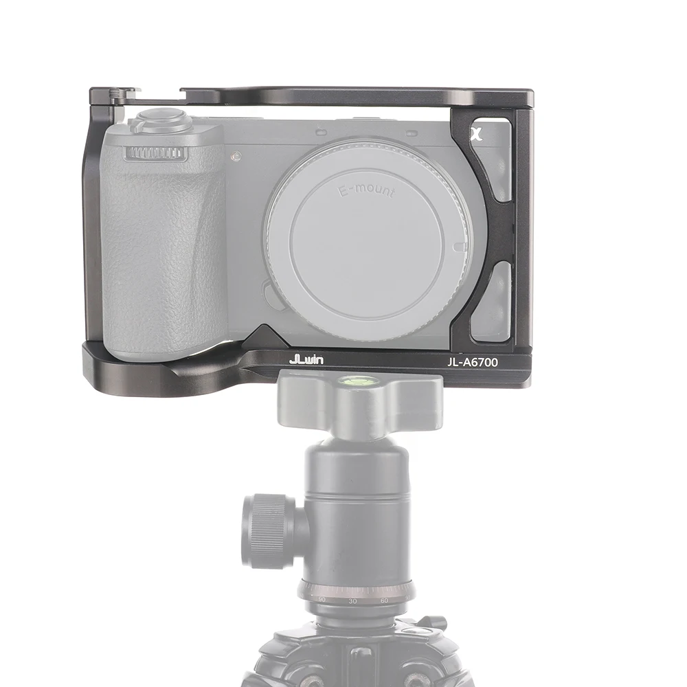FOTGA Handheld Camera Cage Kit Protective For Sony A6700 1/4'' Threaded Hole Cold Shoe Mount For Arca Tripod Quick Release Plate