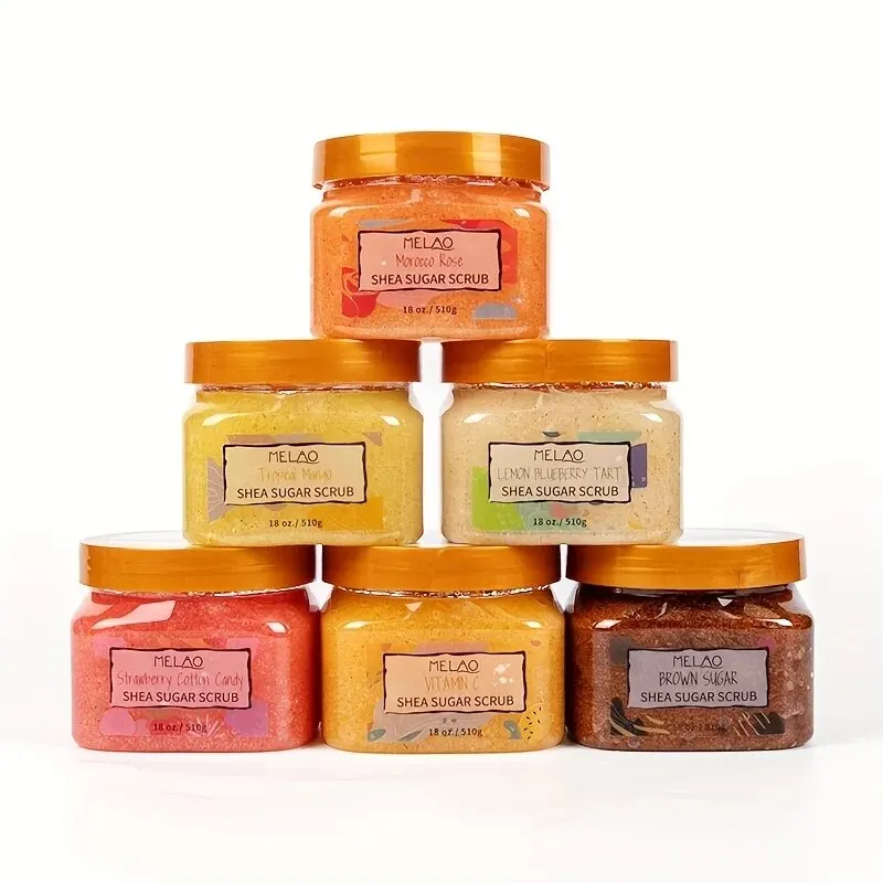Vegan Mango Lemon Blueberry Strawberry Exfoliator Body Scrub Whitening Organic Face Shea Sugar Body Scrub 2