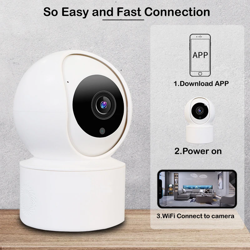 Home HD 1080P PTZ WIFI Camera 350 Degree Rotation Motion Detector