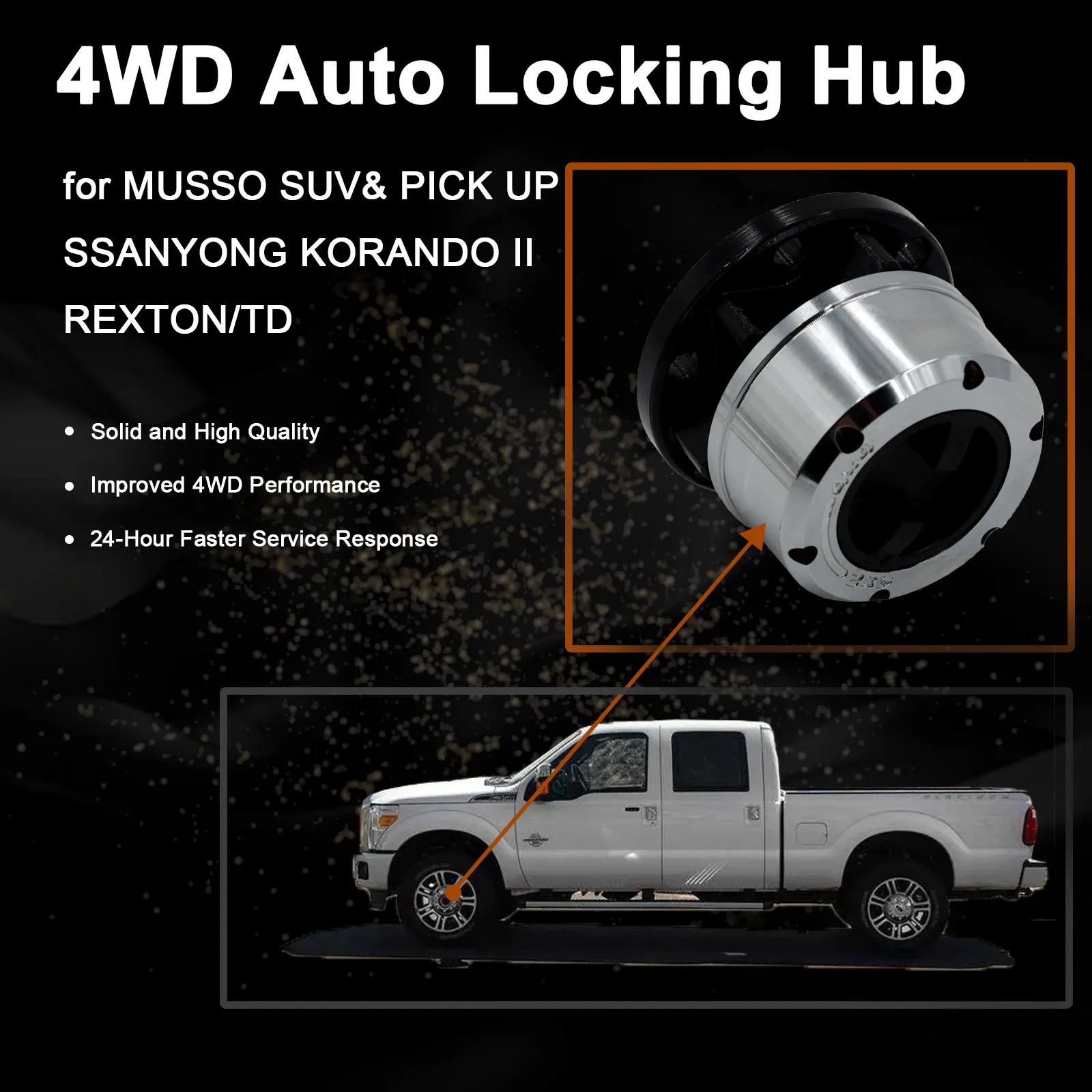 Free wheel Locking hubs wheel locking hub 1 piece For SSANGYONG Korando II Musso SUV Rexton TD Pick Up B035 AVM450