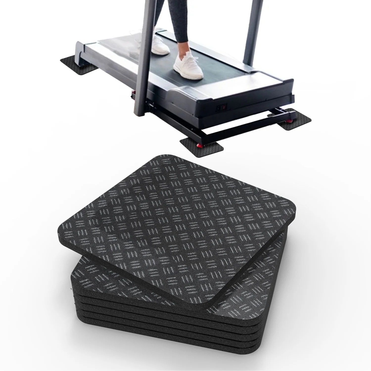 Anti-Slip Equipment Pads for Gym Machines Mats with Double-Sided Silicone Coating, Shock-Absorbing Floor Protectors